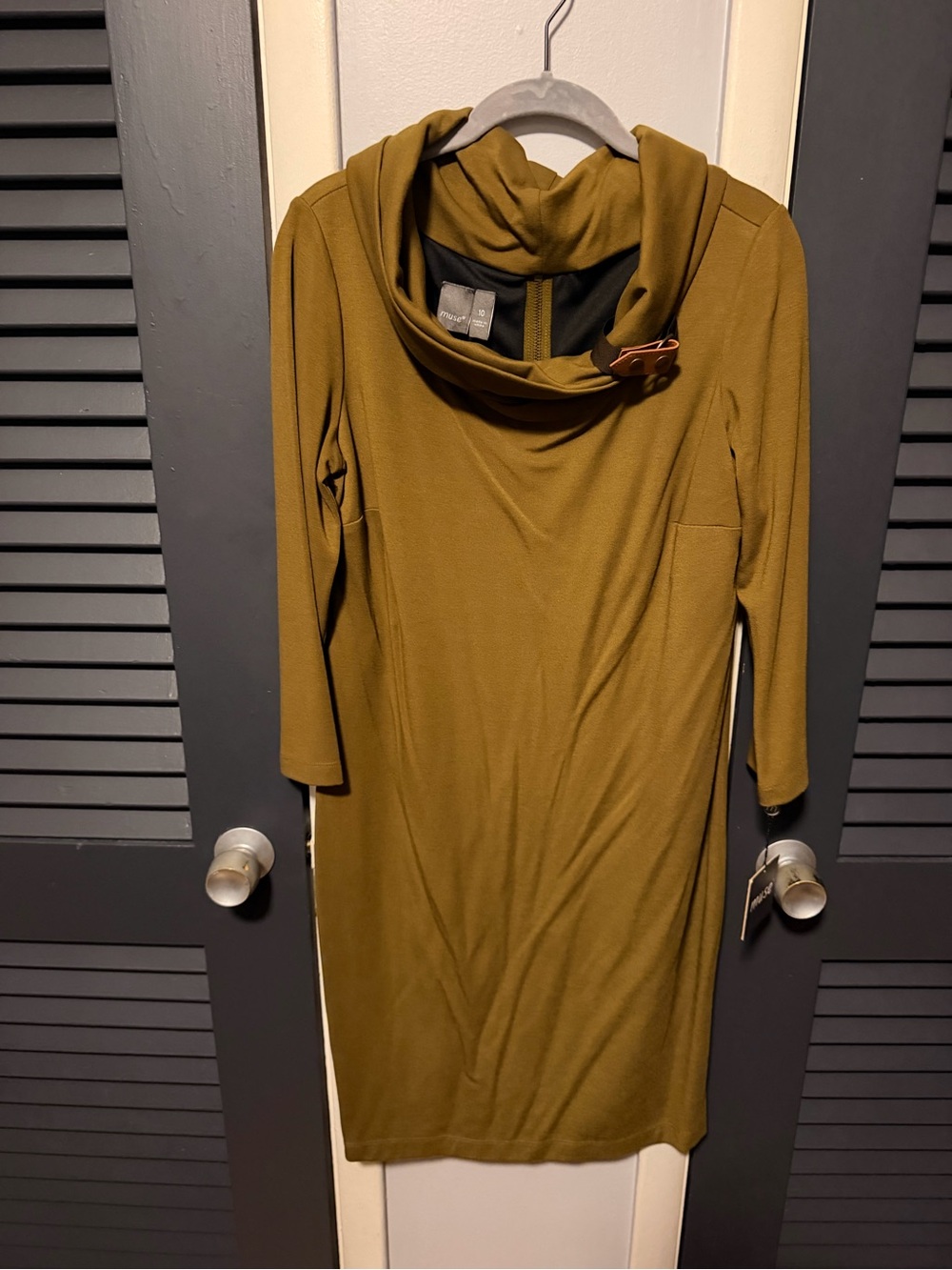 Women's Green Cowl Neck Dress